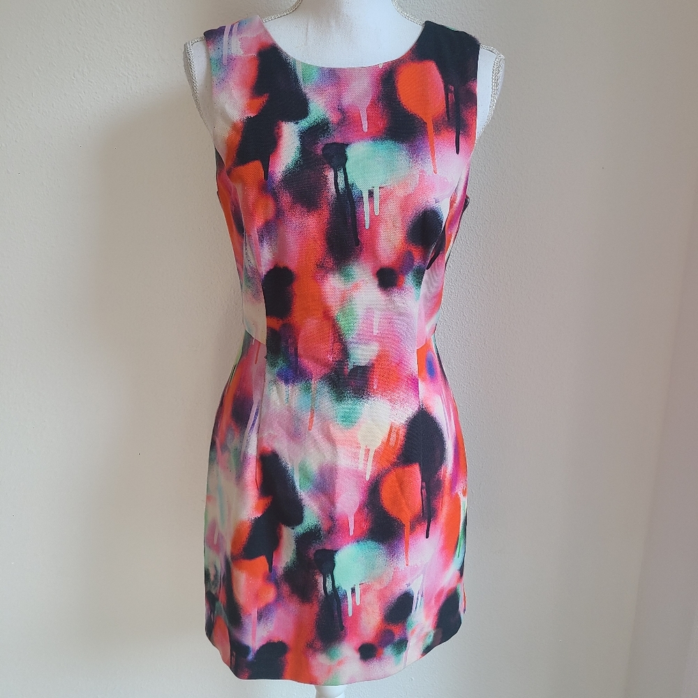 French Connection Multicolor Spray Paint Dress 6